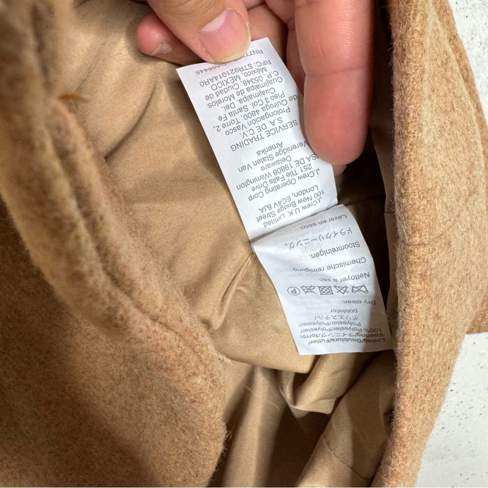 J.Crew Mid Length Village Boiled Wool City Coat 8 Tan - Picture 2 of 10